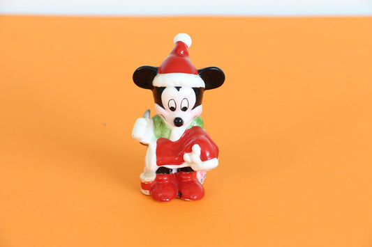 Vintage Mickey Mouse Walt Disney kerstmis ornament| Mickey Mouse porseleinen kerstbeeldje| kerst kado vader| kerst kado moeder