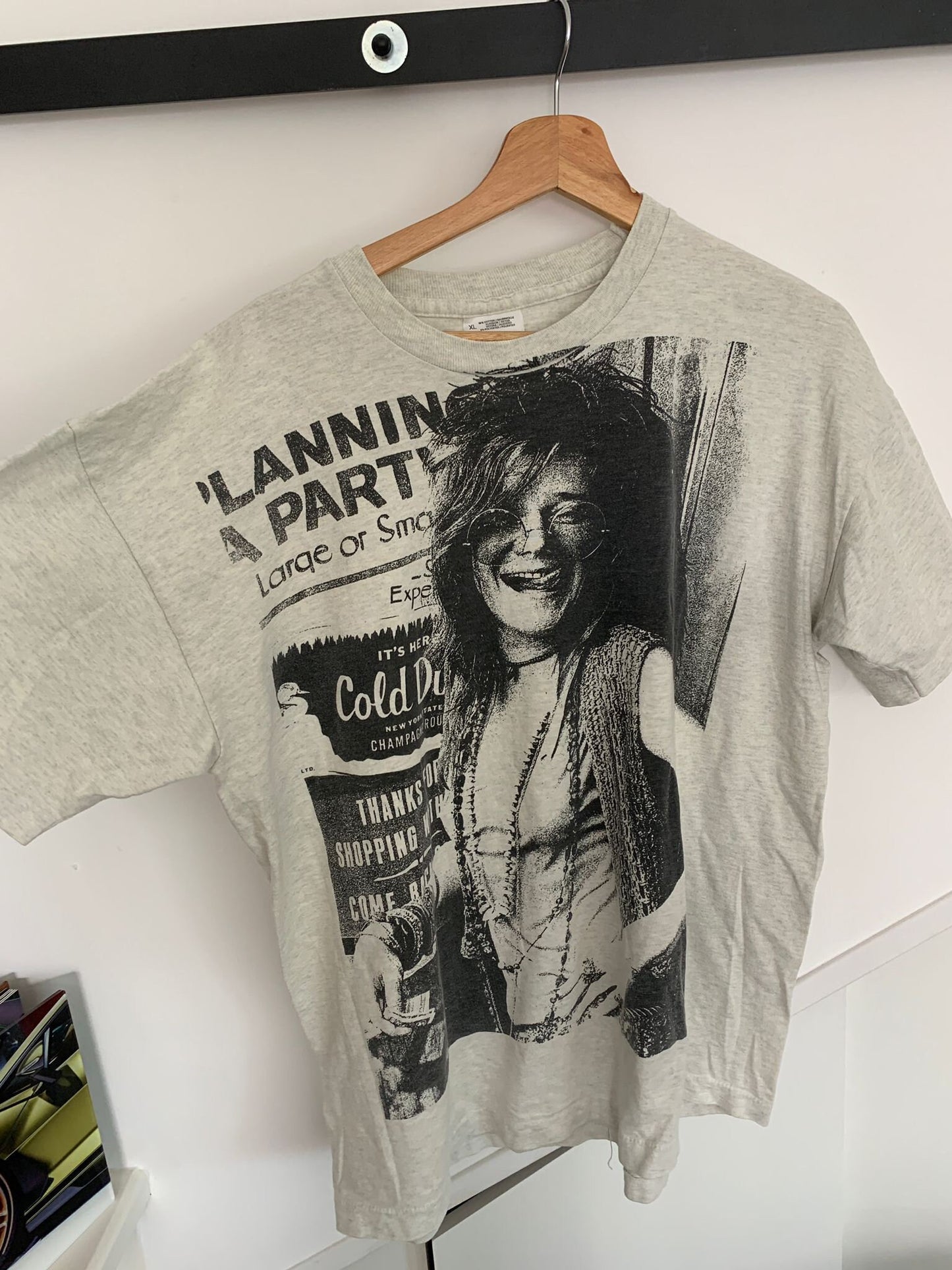 Vintage jaren 90 Janis Joplin Photoprint T Shirt from Screen Stars by Fruit of the loom/ Psychedelische Rock Icon / Rock Legend /Maat XL