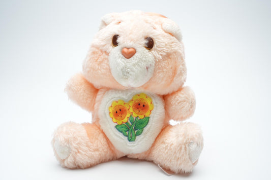 Vintage Friend Bear Care Bear plush - 16 cm (6,3 inches) - zeldzame perzik roze vintage pluche
