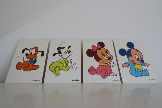 Disney cards from 1986: Baby Mickey, Mini, Donald Duck, Pluto (Birthday cards, Baby cards, Original Walt Disney Cards, Funny cards)
