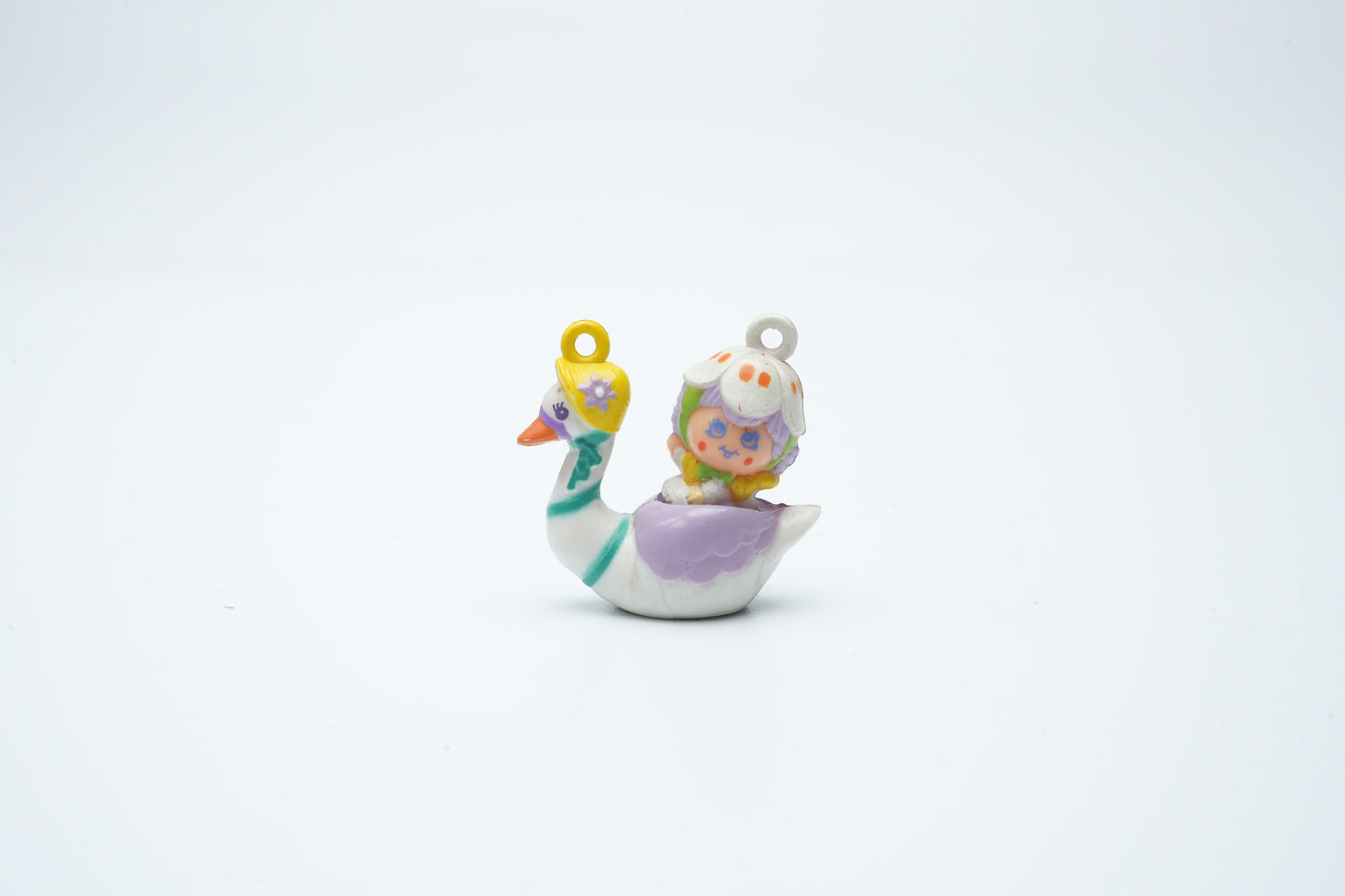 Vintage Charmkins Twinkle en Snowflower zwaan kettinghanger