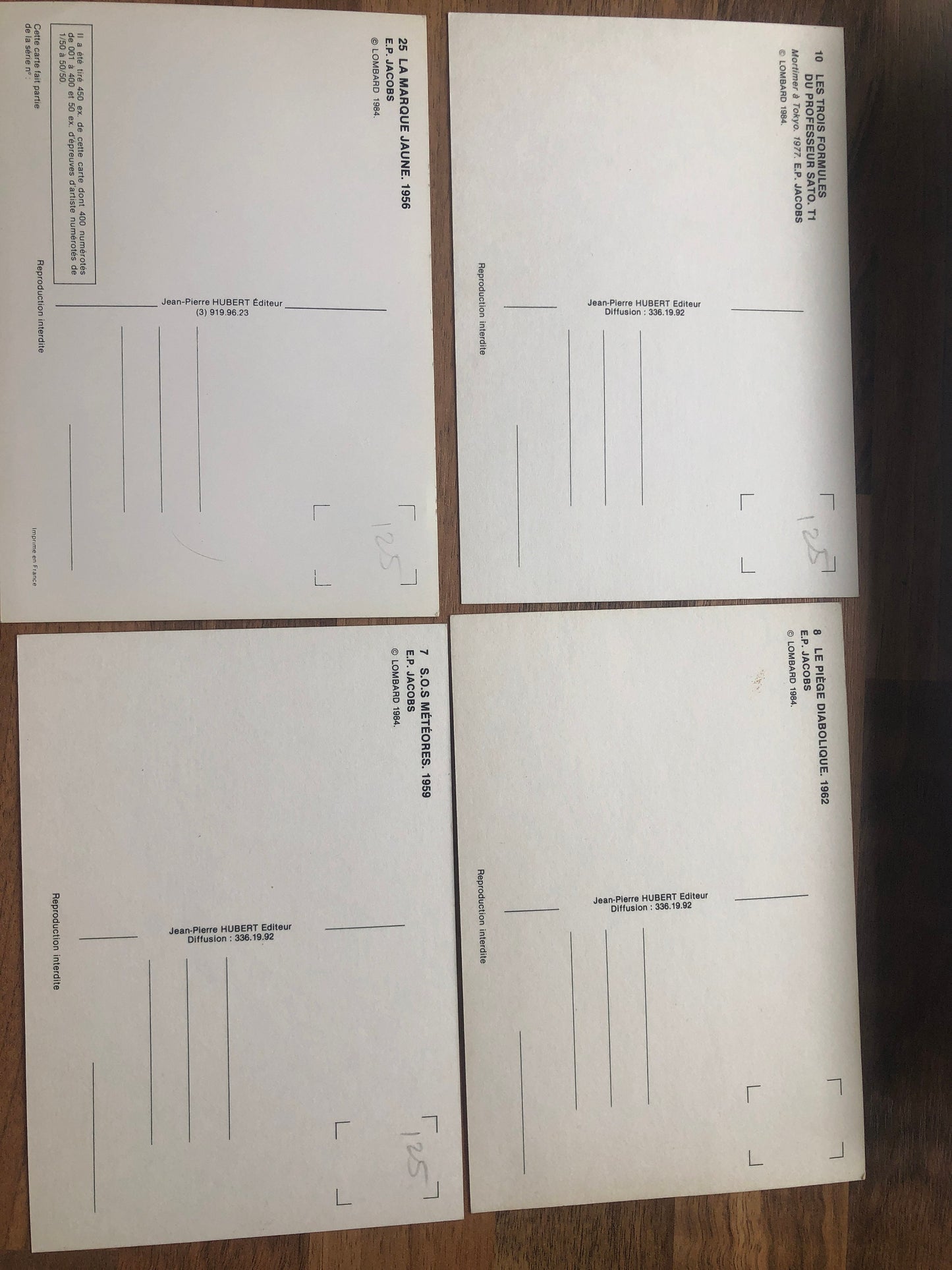 Vintage kaarten Blake en Mortimer 1984