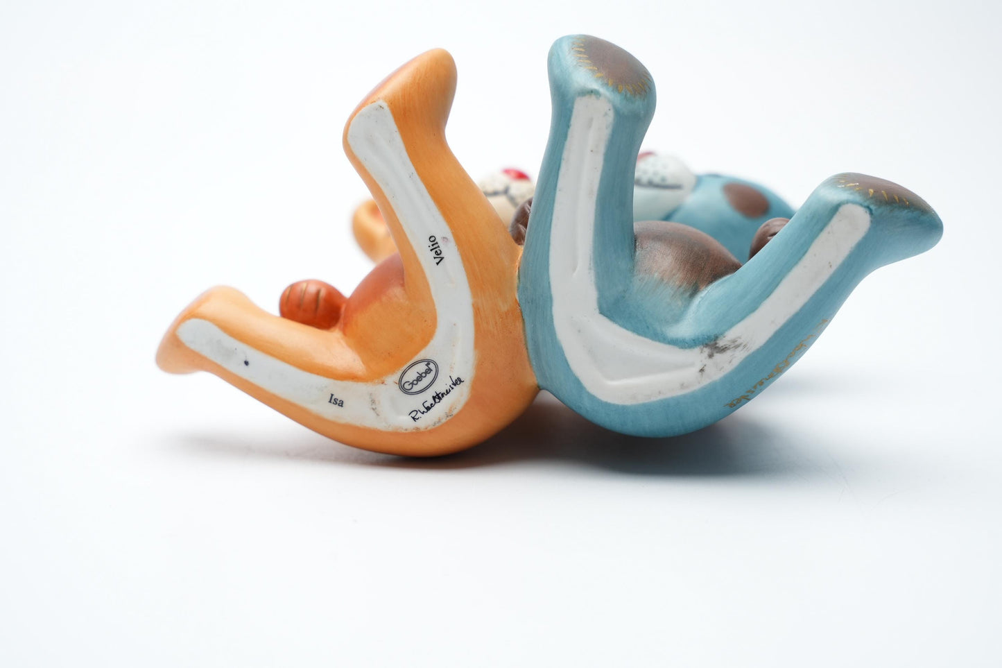 Vintage Goebel Rosina Wachtmeister Beeldje "Isa & Vellio" – Schattige Keramische Teddyberen, 10 cm