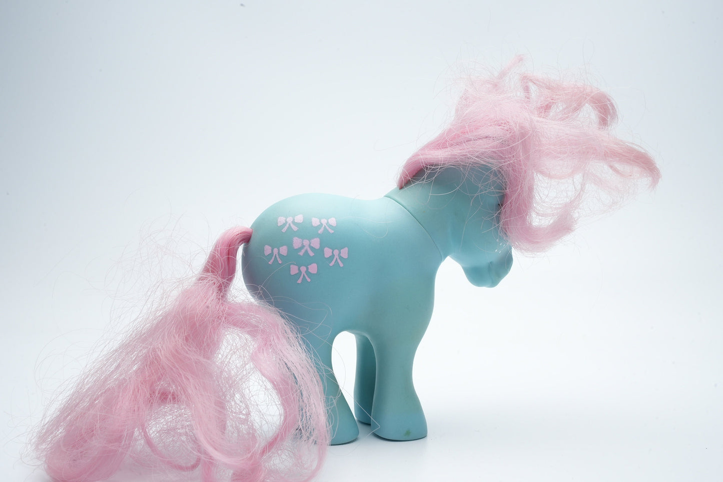 Bowtie blauwe pony met roze strikjes G1 My Little Pony | My Little Pony paarden