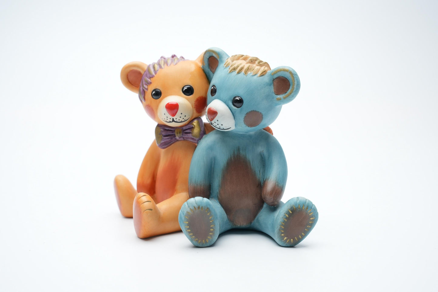 Vintage Goebel Rosina Wachtmeister Beeldje "Isa & Vellio" – Schattige Keramische Teddyberen, 10 cm